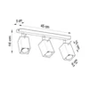 Loftslampe MERIDA 3 sort