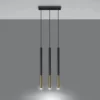 Hængende lampe MOZAICA 3L sort/guld