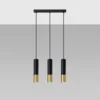 Hængende lampe LOOPEZ 3L sort/guld