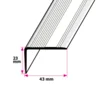 Vinkelprofil, 43x23 mm. med riller u/huller
