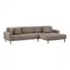 Lido Lounge Sofa, højrevendt i brun fløjl