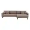Lido Lounge Sofa, højrevendt i brun fløjl