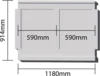 1180 x 914 mm.