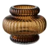 Vase, mundblæst glas - smoked brun