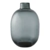 Vase i sort smoked glas