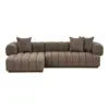 Aurora Loungesofa, Brun og venstrevendt med 3 puder