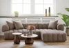 Aurora Loungesofa, Brun og højrevendt med 3 puder