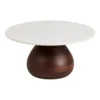 Heide Sofabord, Mango træ og marmor - 35 cm.