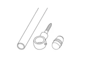 11 mm. endeknop, Messing 