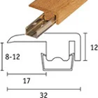 Tarkett Afslutningsprofil 8-12 mm i lakeret eg 