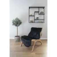 Lammeskind, imiteret i sort 60x180 cm.