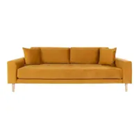 Lido 3 Personers Sofa - Sofa i sennepsgult velour