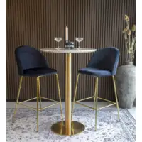 Bolzano Barbord med top i hvidt-marmor-look, messing stel