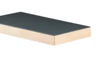 Horn linoleumsbordplade med træ forkant - 4155 Pewter