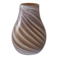 Vase, i brunt glas Ø16 cm